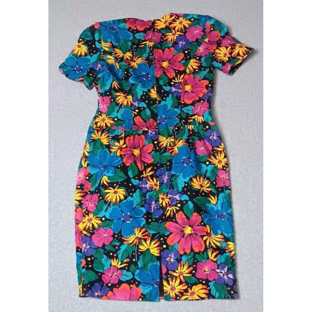 Vintage Talbots David Warren Bodycon Dress Womens Size 10 Multicolor Floral... - Picture 13 of 16